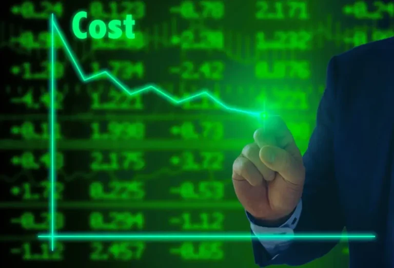 Obrazek do artykułu - obniżenie wpłaty na pfron. Obraz przedstawia wykres liniowy w kolorze zielonym na tle ciemnozielonego ekranu z liczbami, które wyglądają jak notowania giełdowe lub wskaźniki finansowe. Słowo "Cost" znajduje się w lewym górnym rogu, co sugeruje, że wykres dotyczy kosztów. Linia wykresu przebiega nieregularnie, z widocznymi wzlotami i spadkami, a mężczyzna w garniturze po prawej stronie obrazu trzyma wskaźnik świetlny lub świecący długopis, który zaznacza punkt na wykresie. Całość kompozycji podkreśla tematykę związaną z kosztami, finansami lub analizą rynkową, a zielony kolor może sugerować wzrosty lub pozytywne zmiany.
